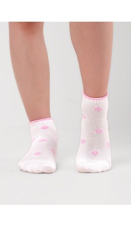 CLE Носки дет.С1631 12-14,14-16 сетка дев, белый