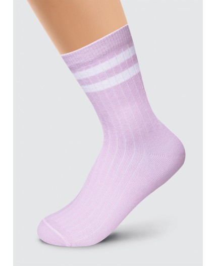 CLE Носки жен.L3001 маркет хл+эл, св.фиолетовый