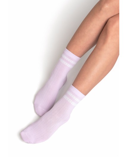 CLE Носки жен.L3001 маркет хл+эл, св.фиолетовый