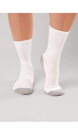 CLE Носки жен.S243 дизайн база хл+эл, белый/меланж серый