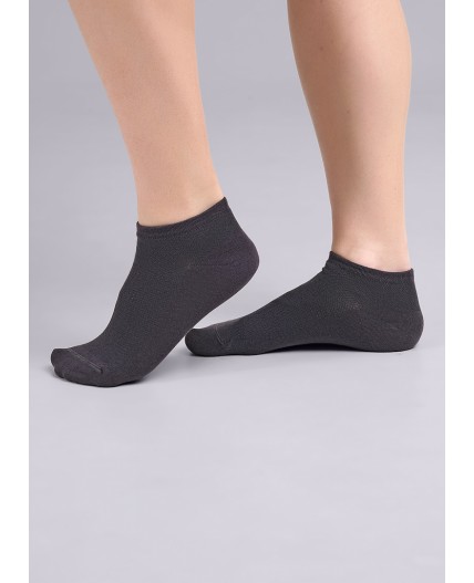 CLE Носки жен.Д203 хл+эл ук се, т.серый