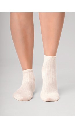 CLE Носки жен.Д5600 дизайн база укороч, меланж св.бежевый