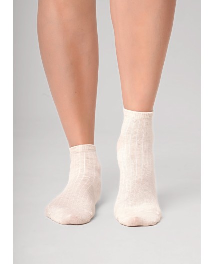 CLE Носки жен.Д5600 дизайн база укороч, меланж св.бежевый