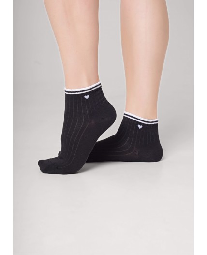 CLE Носки жен.Д5601 дизайн база укороч, чёрный