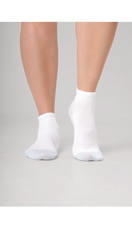 CLE Носки жен.Д5606 дизайн база укороч, белый/св.голубой