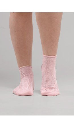 CLE Носки жен.Д5653 сетка хл+эл, розовый