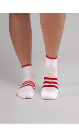 CLE Носки жен.Д5656 круиз хл+эл, белый/красный