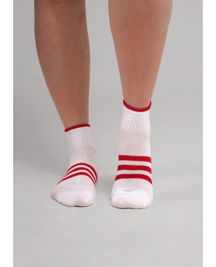 CLE Носки жен.Д5656 круиз хл+эл, белый/красный