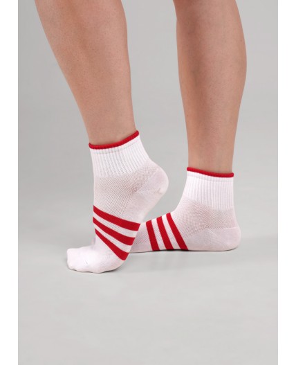 CLE Носки жен.Д5656 круиз хл+эл, белый/красный