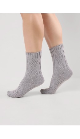 CLE Носки жен.Д684Ш зима дизайн, серый