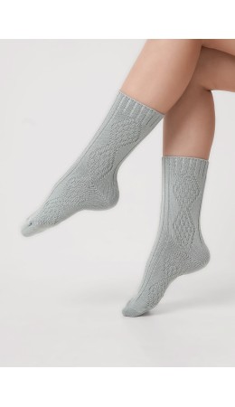CLE Носки жен.Д684Ш зима дизайн, ментоловый