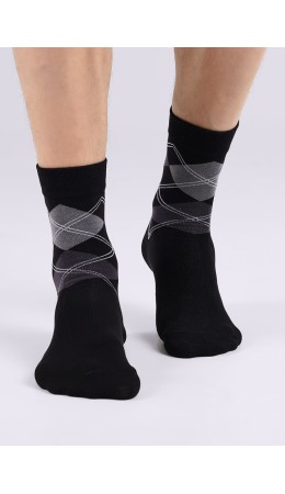 CLE Носки муж.M1002 маркет хл+эл, чёрный