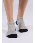 CLE Носки муж.M2003 маркет укороч, меланж серый/т.синий