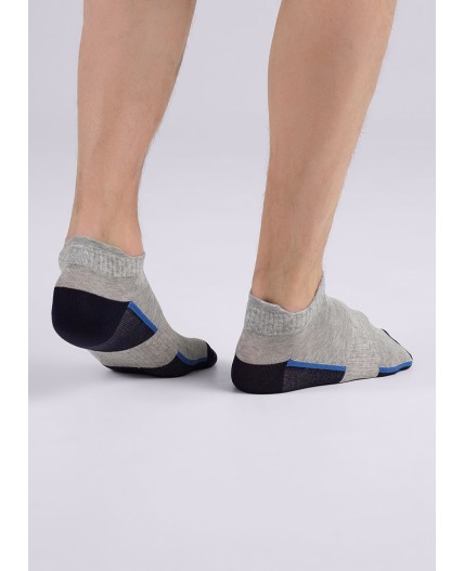 CLE Носки муж.M2003 маркет укороч, меланж серый/т.синий