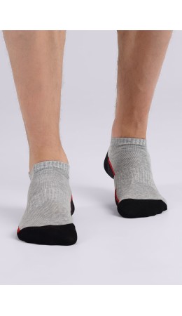 CLE Носки муж.M2003 маркет укороч, меланж серый/чёрный