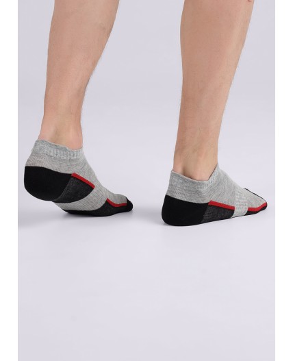 CLE Носки муж.M2003 маркет укороч, меланж серый/чёрный