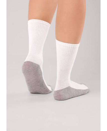 CLE Носки муж.S143 дизайн база хл+эл, белый/меланж серый