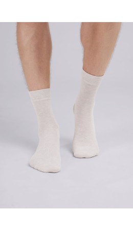 CLE Носки муж.К004Л база хл+эл, меланж св.бежевый