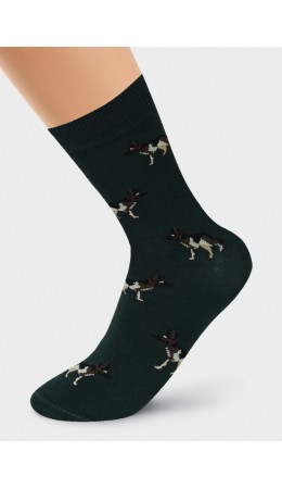 CLE Носки муж.К3216Л тренд хл+эл, т.зелёный