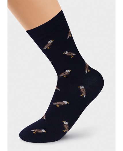 CLE Носки муж.К3217Л тренд хл+эл, т.синий