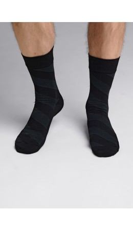 CLE Носки муж.К6400Л дизайн база хл+эл, чёрный