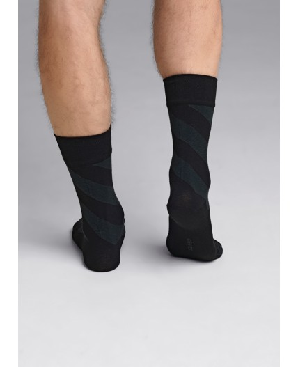 CLE Носки муж.К6400Л дизайн база хл+эл, чёрный