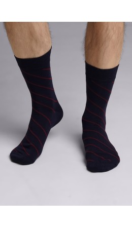 CLE Носки муж.К6401Л дизайн база хл+эл, т.синий