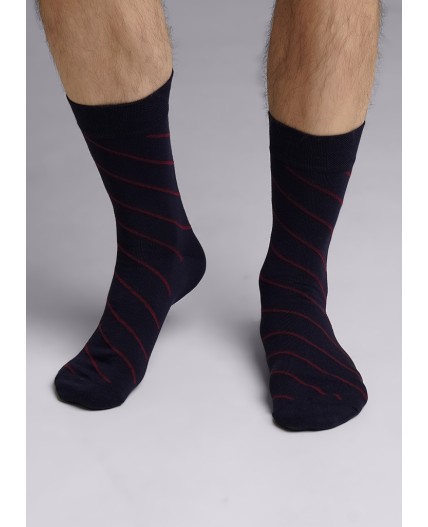 CLE Носки муж.К6401Л дизайн база хл+эл, т.синий