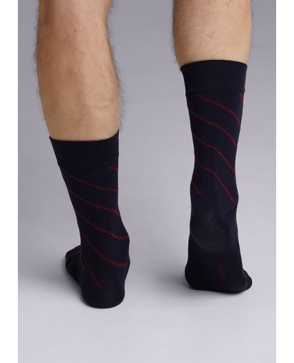 CLE Носки муж.К6401Л дизайн база хл+эл, т.синий