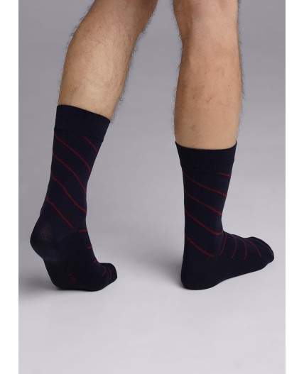 CLE Носки муж.К6401Л дизайн база хл+эл, т.синий
