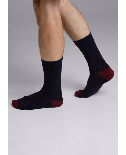 CLE Носки муж.К6403Л дизайн база хл+эл, т.синий
