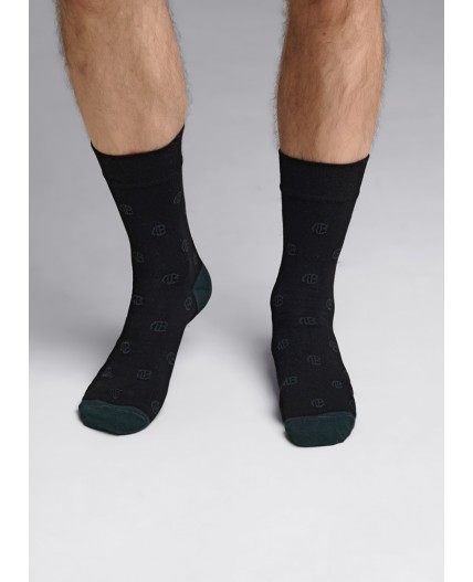 CLE Носки муж.К6403Л дизайн база хл+эл, чёрный