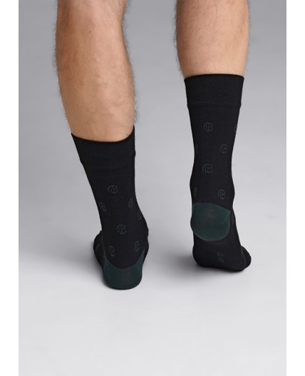 CLE Носки муж.К6403Л дизайн база хл+эл, чёрный