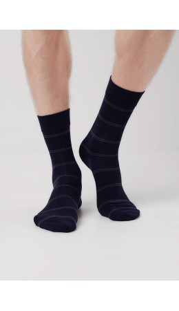 CLE Носки муж.К6500Л дизайн база хл+эл, т.синий