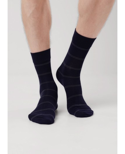 CLE Носки муж.К6500Л дизайн база хл+эл, т.синий