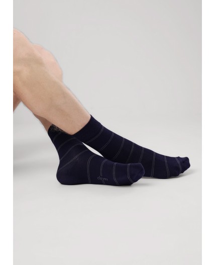 CLE Носки муж.К6500Л дизайн база хл+эл, т.синий
