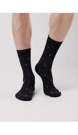 CLE Носки муж.К6504Л дизайн база хл+эл, чёрный