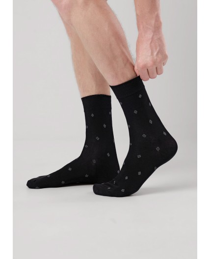 CLE Носки муж.К6504Л дизайн база хл+эл, чёрный