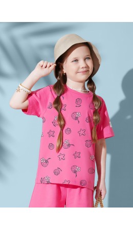 CLE Футболка дев. 867432/17кд_п, т.розовый