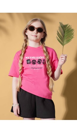 CLE Футболка дев. 867438/17кд_п, т.розовый