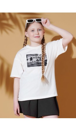 CLE Футболка дев. 867439/17кд_п, молочный