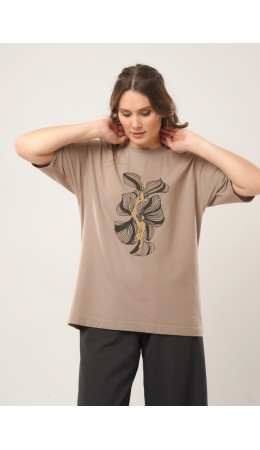 CLE Футболка жен. 267167зз_п, св.коричневый