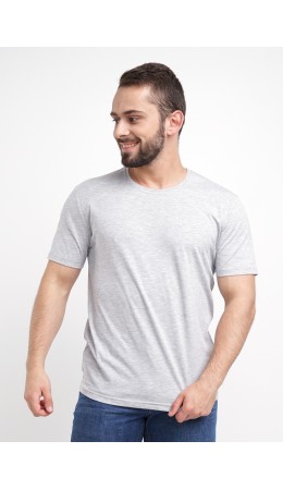 CLE Футболка муж. 600351кд_мел.maxi(макси), меланж св.серый
