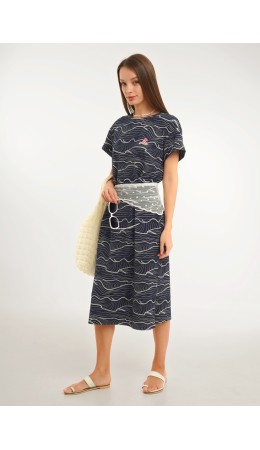 CLE LDR26-1234/4 Платье жен. Круиз, т.синий/молочный