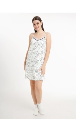 CLE LS26-1232/2 Сорочка ночн. жен. Марокко, молочный/т.синий