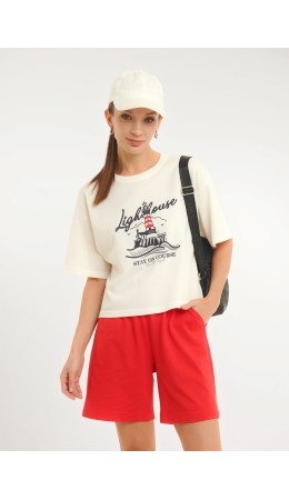 CLE LSH26-1234/1 Шорты жен. Круиз, красный