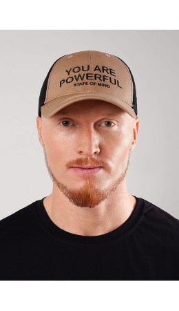 CLE Бейсболка 106 х/б, бежевый/чёрный