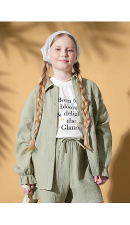 CLE Блузка дев. 863308/17муж, зелёный