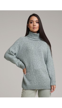 CLE Джемпер жен. 133770/103апх, меланж зелёный