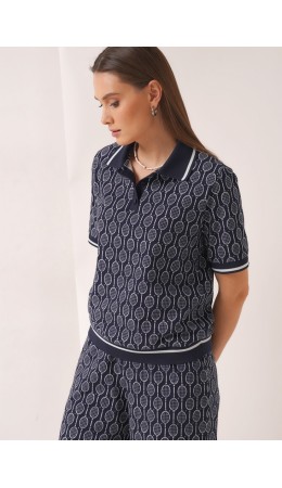 CLE Джемпер жен. 267186/201злн, т.синий/молочный